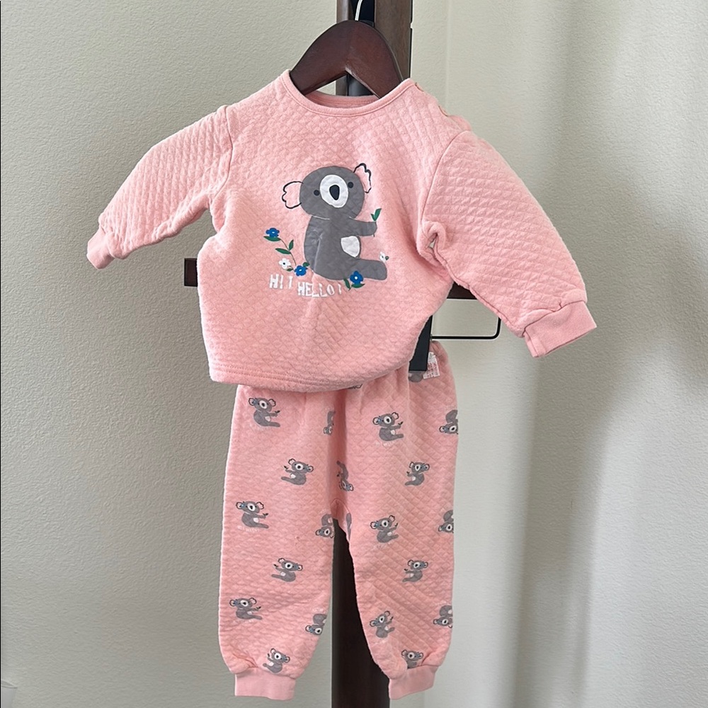 Pink and Gray Koala Set for Cozy Nights/Days.